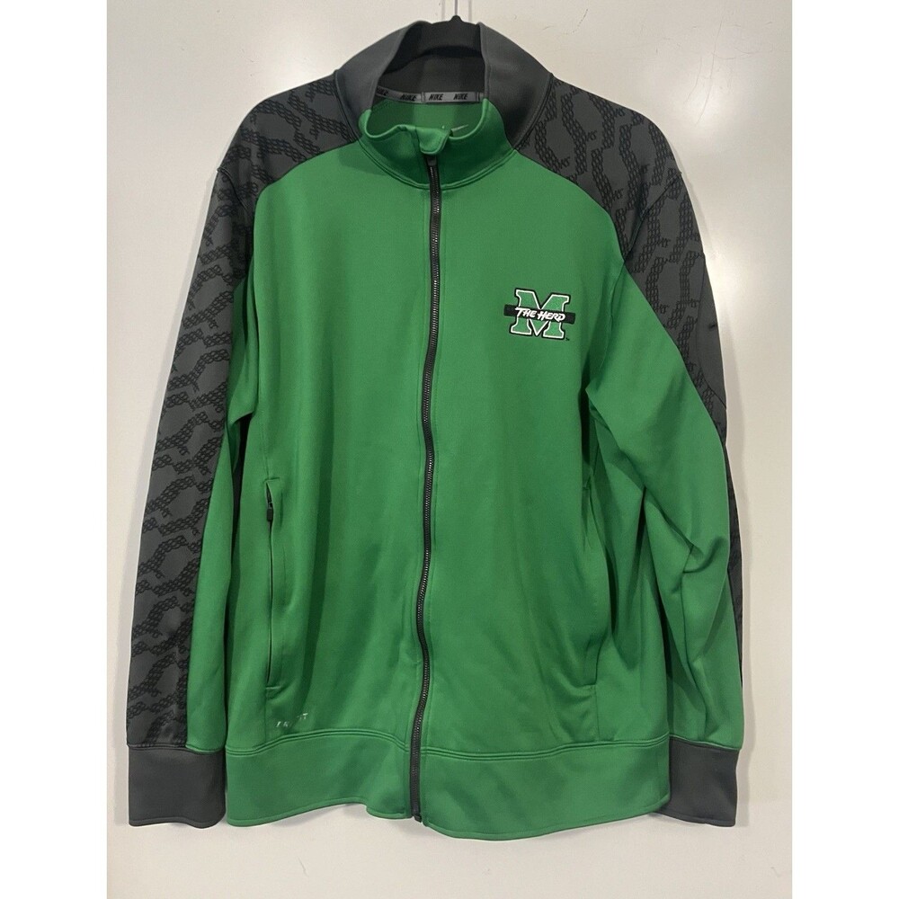 Marshall Thundering Herd Jacket Men Large Windbreaker Nike Dri Fit Full Zip